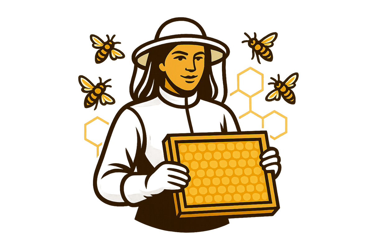 woman beekeeper logo